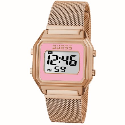 Różowozłoty zegarek damski Guess Zoom z wyświetlaczem GW0343L3