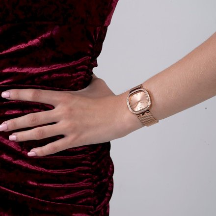 Różowozłoty zegarek damski Guess z bransoletą Tapestry GW0354L3