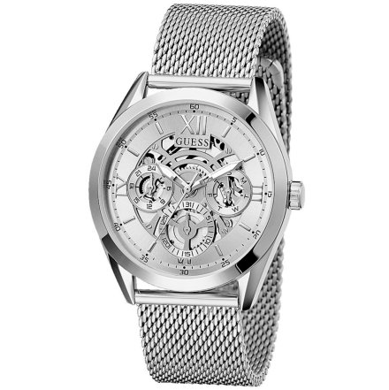 Srebrny zegarek męski Guess Tailor z bransoletką mesh GW0368G1