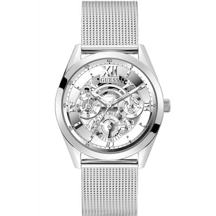 Srebrny zegarek męski Guess Tailor z bransoletką mesh GW0368G1