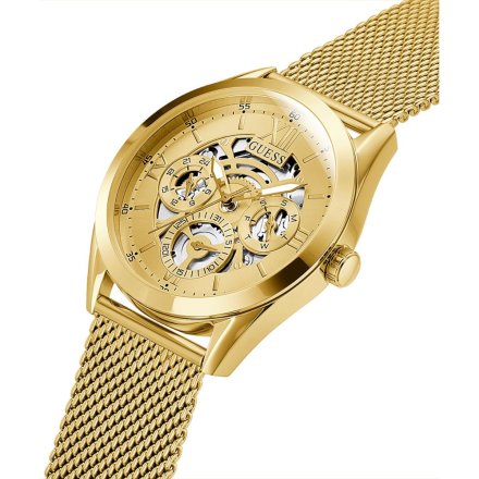 Złoty zegarek męski Guess Tailor z bransoletką mesh GW0368G2