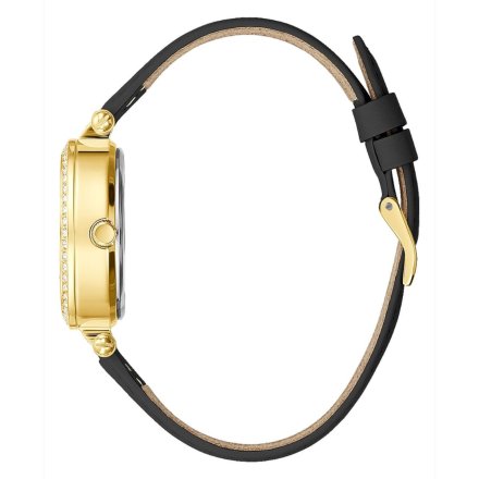 Złoty zegarek Guess Full Bloom z kamieniami na tarczy GW0382L2