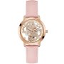 Różowozłoty zegarek Guess Quattro Clear z przeźroczystą tarczą GW0383L2