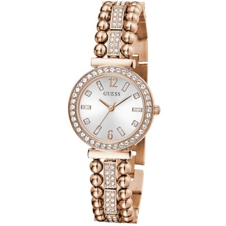 Różowozłoty zegarek damski Guess Gala z bransoletką GW0401L3