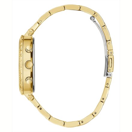 Złoty zegarek damski Guess Solstice z kryształkami GW0403L2