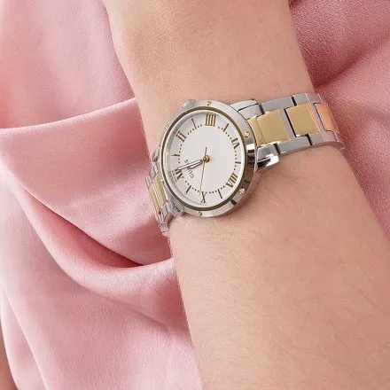 Złoto-srebrny zegarek Guess Dawn na bransolecie GW0404L2