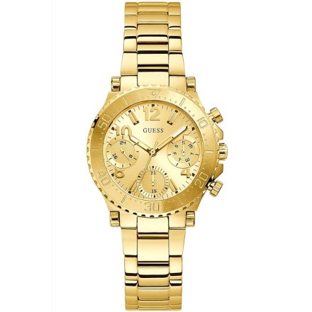Złoty zegarek damski Guess Cosmic z bransoletą GW0465L1