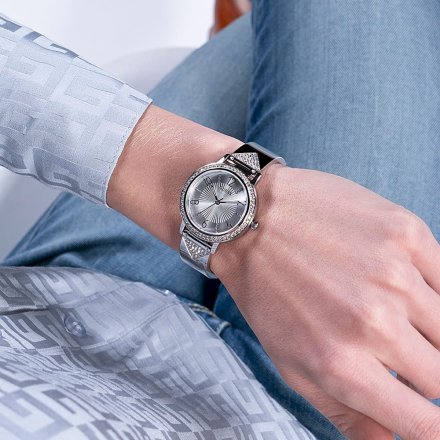 Srebrny zegarek Guess Tri Luxe na bransolecie GW0474L1
