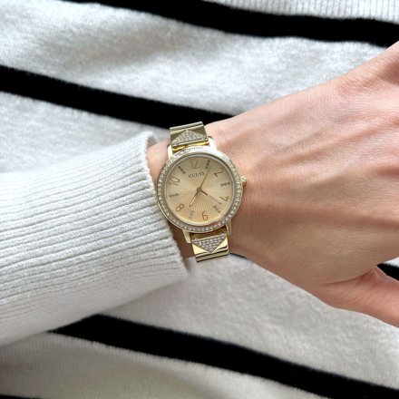 Złoty zegarek Guess Tri Luxe na bransolecie GW0474L2
