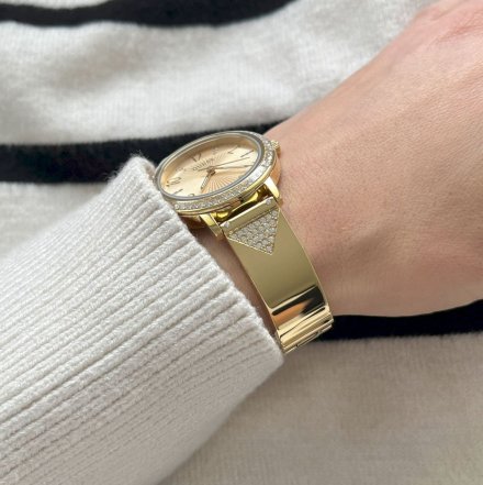 Złoty zegarek Guess Tri Luxe na bransolecie GW0474L2