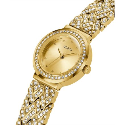 Złoty zegarek Guess Treasure na bransolecie GW0476L2