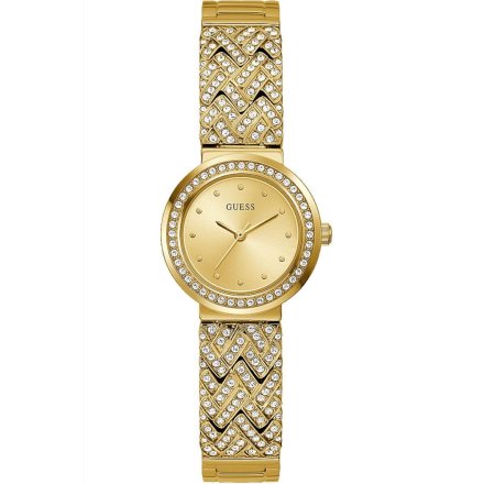 Złoty zegarek Guess Treasure na bransolecie GW0476L2