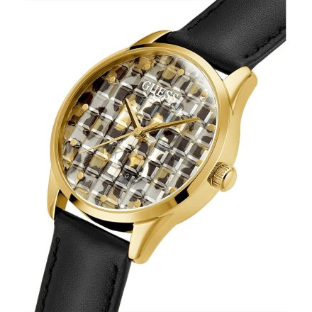Złoty zegarek Guess Ladies Black Gold na pasku GW0481L1