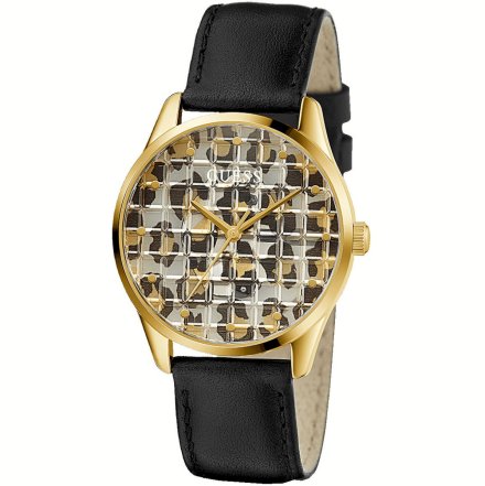 Złoty zegarek Guess Ladies Black Gold na pasku GW0481L1