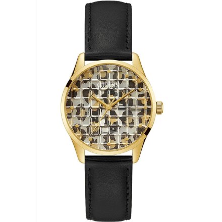 Złoty zegarek Guess Ladies Black Gold na pasku GW0481L1