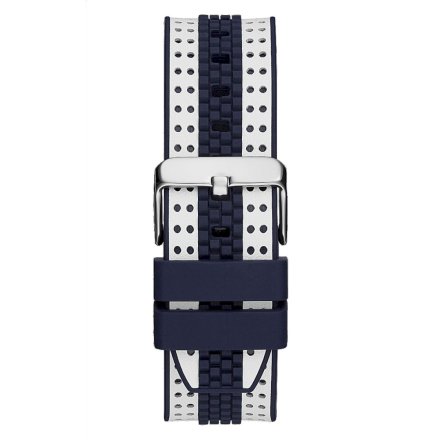 Srebrno-granatowy zegarek męski Guess Carbon z paskiem GW0486G1