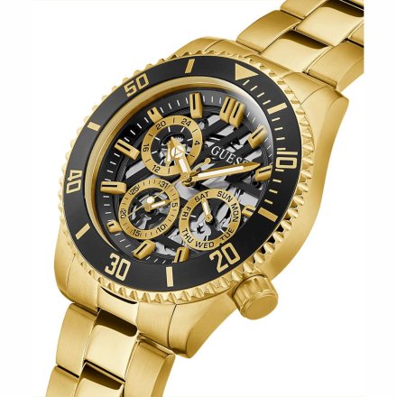 Złoty zegarek męski Guess Axle z bransoletką GW0488G2