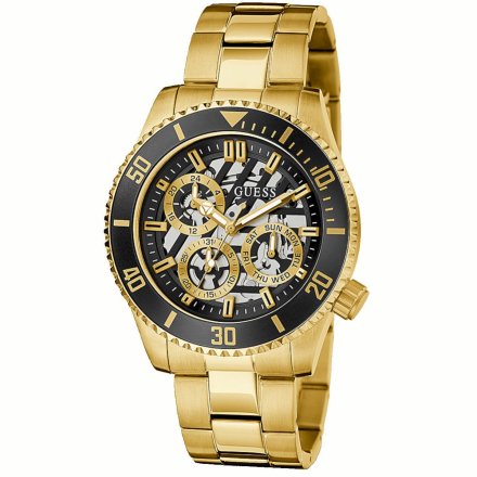 Złoty zegarek męski Guess Axle z bransoletką GW0488G2