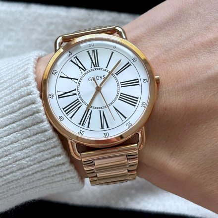 Różowozłoty zegarek damski Guess Kennedy z bransoletką W1149L3