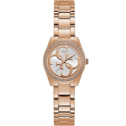 Różowozłoty zegarek damski Guess Micro G Twist z bransoletką W1273L3