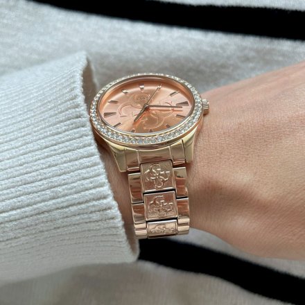 Różowozłoty zegarek Damski Guess Anna z bransoletką W1280L3