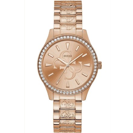 Różowozłoty zegarek Damski Guess Anna z bransoletką W1280L3