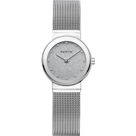 Srebrny zegarek Bering Classic 10126-0003 z kryształkami z bransoleta mesh