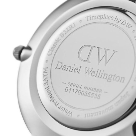 Zegarek Daniel Wellington Petite 36 Ashfield srebrny z czarną bransoletką DW00100308