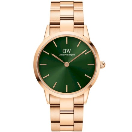 Zegarek Daniel Wellington Iconic Link Emerald 36 różowe złoto z bransoletką DW00100419