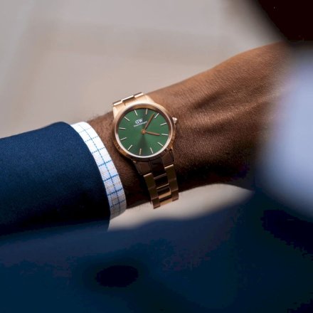 Zegarek Daniel Wellington Iconic Link Emerald 36 różowe złoto z bransoletką DW00100419
