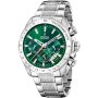 Srebrny zegarek Męski Festina 20668/3 Timeless Chronograph z zieloną tarczą