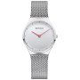Srebrny zegarek Bering Classic z czerwonymi wskazówkami 12131-000 