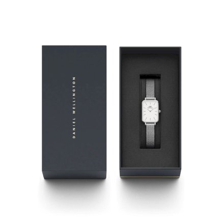Zegarek Daniel Wellington Quadro 20x26 Pressed Sterling srebrny z bransoletką DW00100438