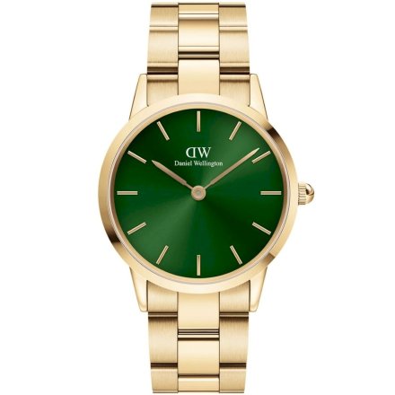Zegarek Daniel Wellington Iconic Link Emerald 36 złoty z bransoletką DW00100553