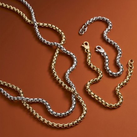 Złota bransoletka łańcuszek kostka Fossil JF04561710