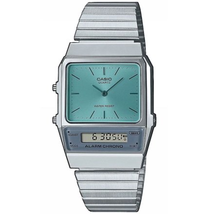 Zegarek Casio Vintage Tiffany Blue z wyświetlaczem i wskazówkami AQ-800EC-2AEF