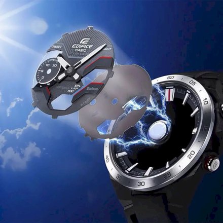 Czarny zegarek męski Casio EDIFICE Bluetooth Windflow ECB-2200DC-1AEF