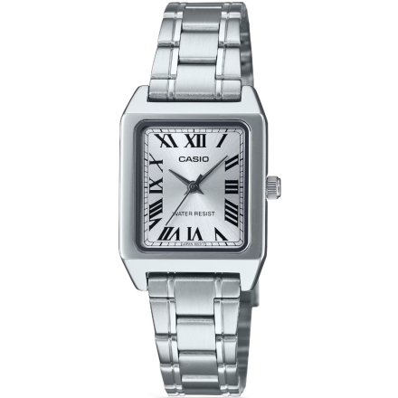 Srebrny zegarek Damski Casio Classic prostokątny na bransolecie LTP-B150D-7BEF