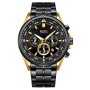 Czarno-złoty męski zegarek z bransoletą PACIFIC X0096-03