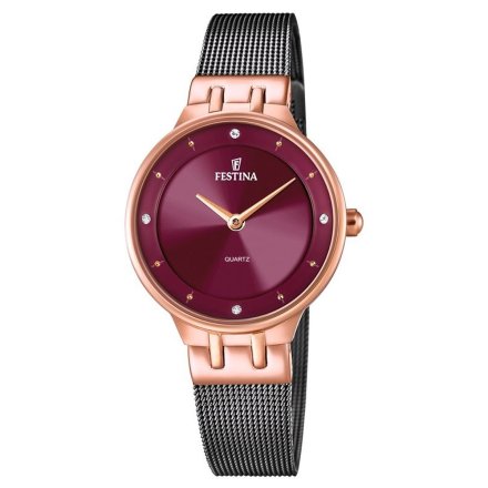Elegancki zegarek damski Festina Mademoiselle z rubinową tarczą 20599/2