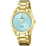 Złoty zegarek damski Festina Boyfriend z błękitną tarczą Tiffany Blue 20640/2