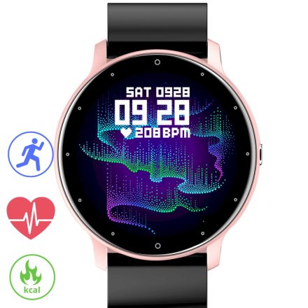 GRAVITY GT1-2 czarno-różowy smartwatch z pomiarem ciśnienia