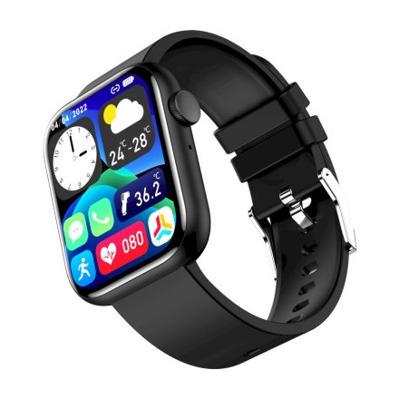 GRAVITY GT3-3 czarny prostokątny smartwatch z funkcją rozmowy