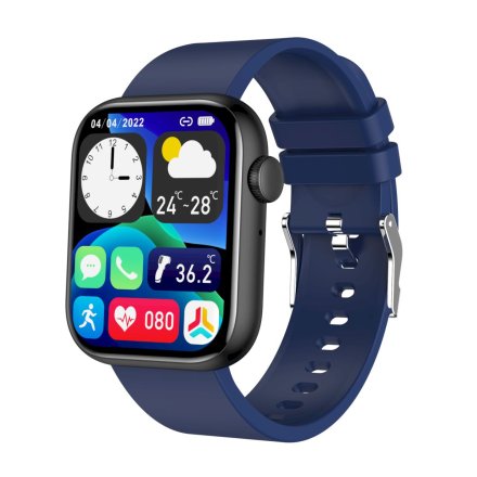GRAVITY GT3-5 czarno-granatowy prostokątny smartwatch z funkcją rozmowy