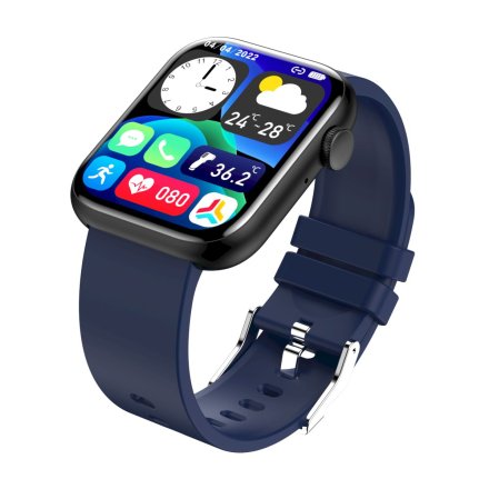 GRAVITY GT3-5 czarno-granatowy prostokątny smartwatch z funkcją rozmowy