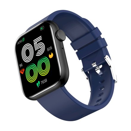 GRAVITY GT3-5 czarno-granatowy prostokątny smartwatch z funkcją rozmowy