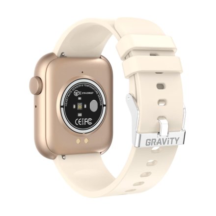GRAVITY GT3-6 damski złoty prostokątny smartwatch z funkcją rozmowy