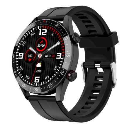 GRAVITY GT4-1 czarny gumowy pasek smartwatch męski z funkcją rozmowy