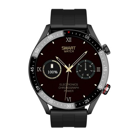 GRAVITY GT4-1 czarny gumowy pasek smartwatch męski z funkcją rozmowy
