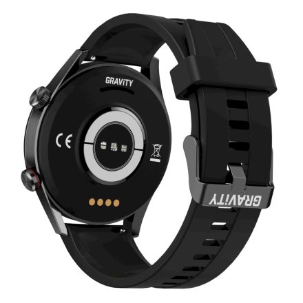 GRAVITY GT4-1 czarny gumowy pasek smartwatch męski z funkcją rozmowy
